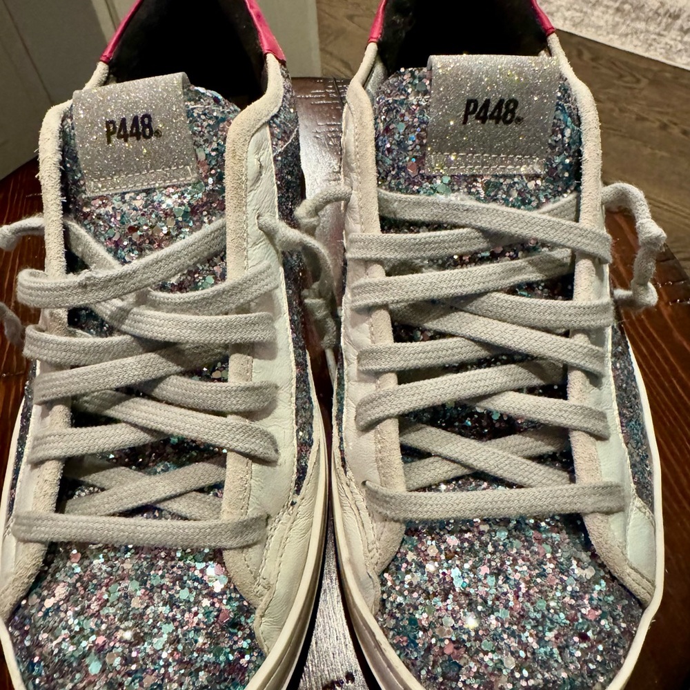 P448 SPARKLE GLITTER Sneakers Sz 40!